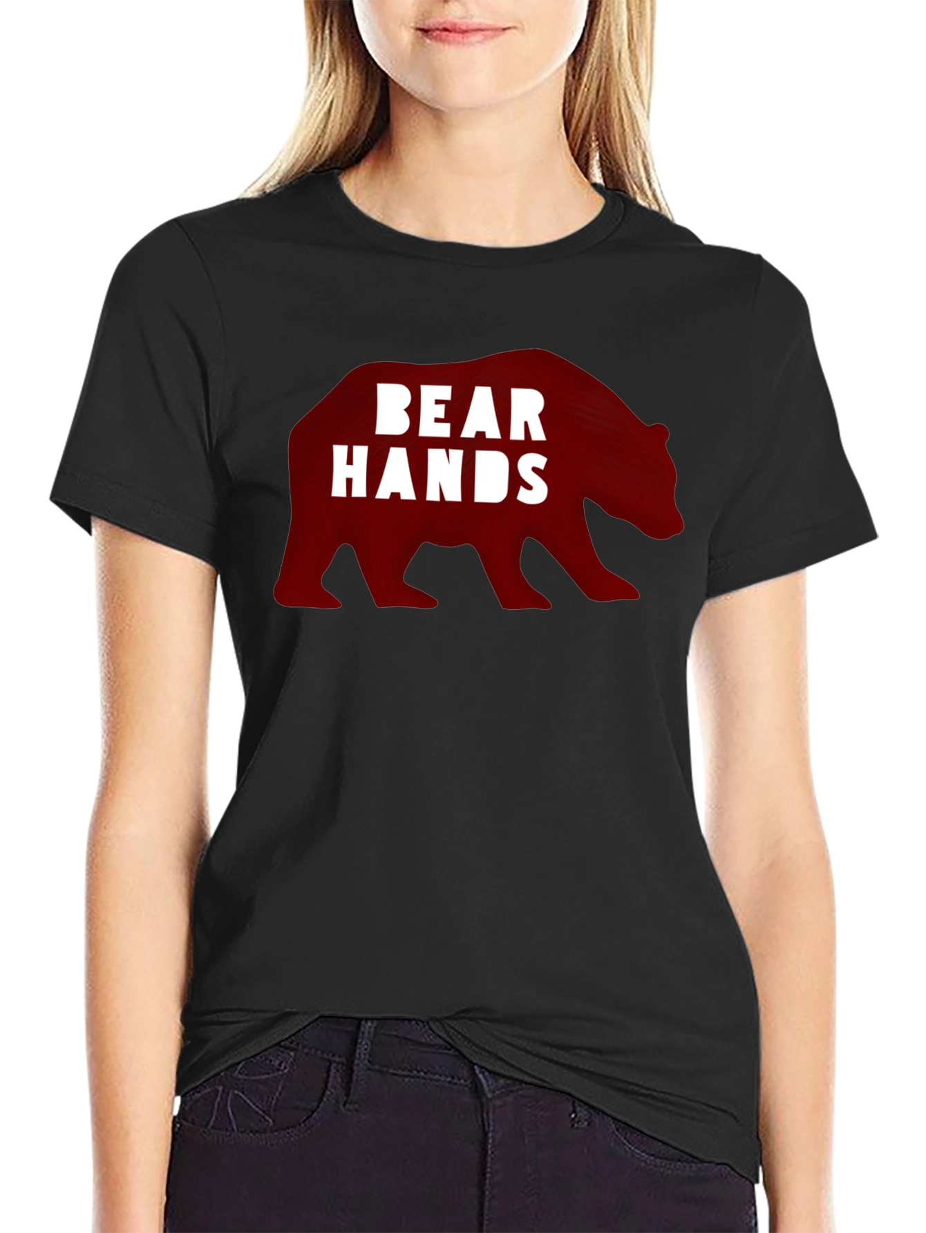 Bear Hands Graphic Black T-Shirt