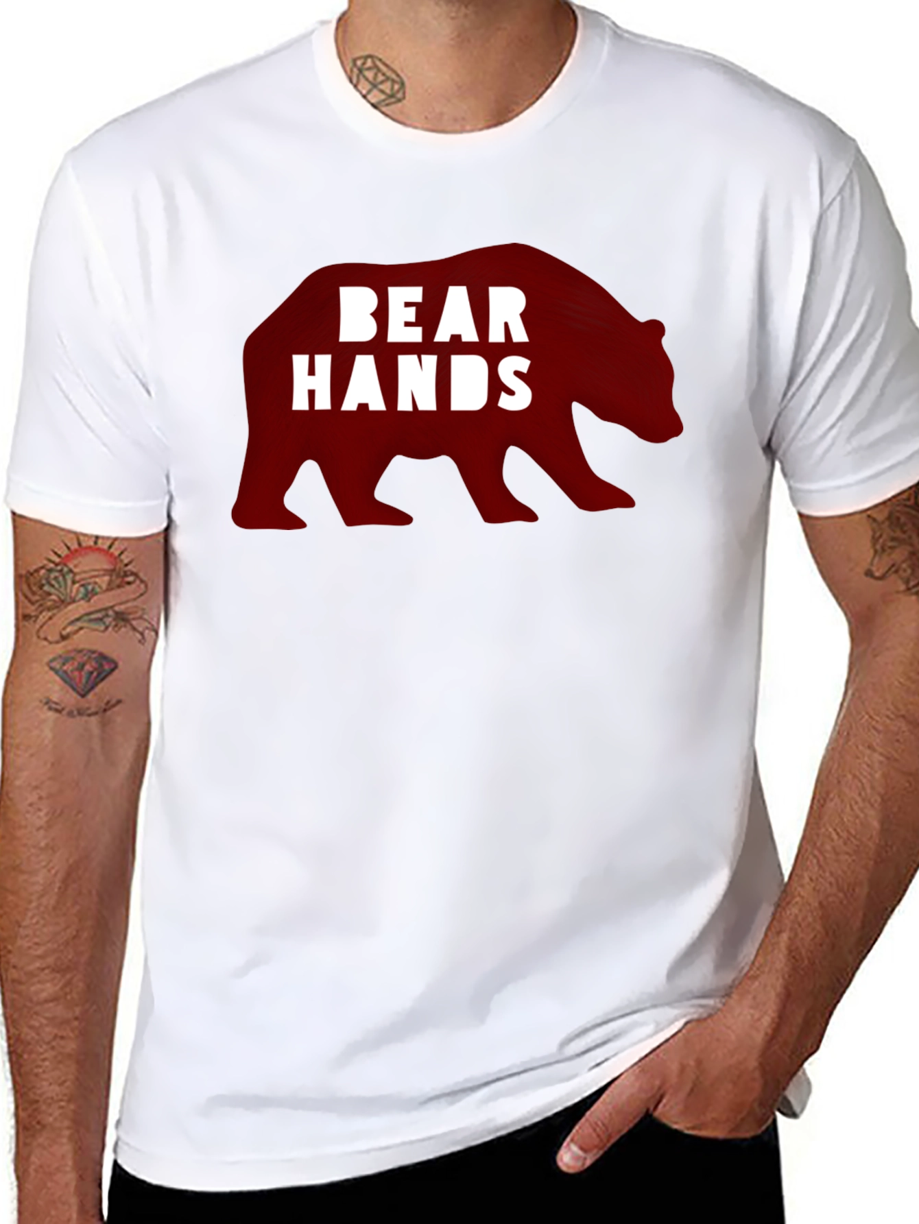 Bear Hands Graphic Black T-Shirt