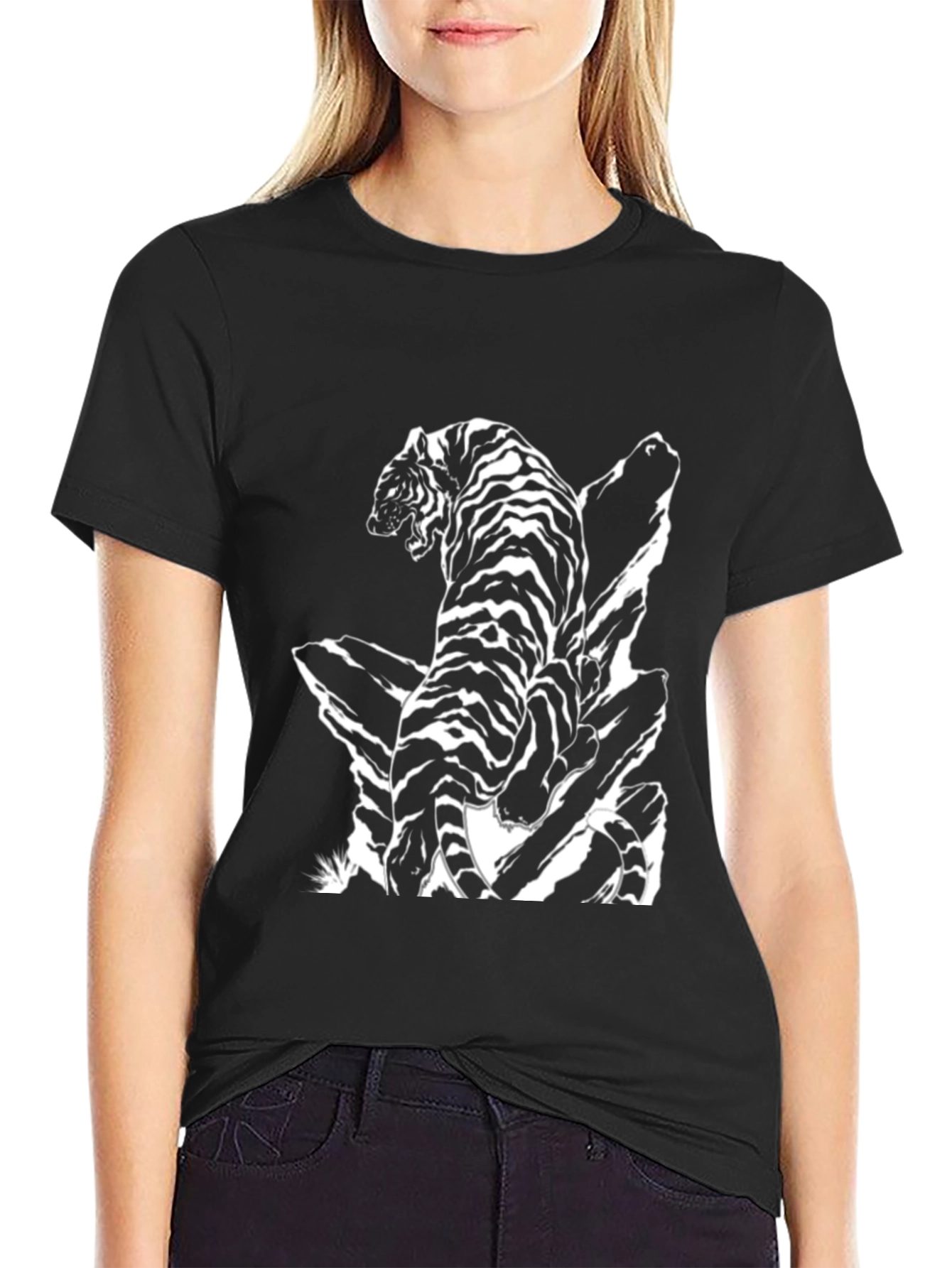Striking Tiger Graphic Tee - Black