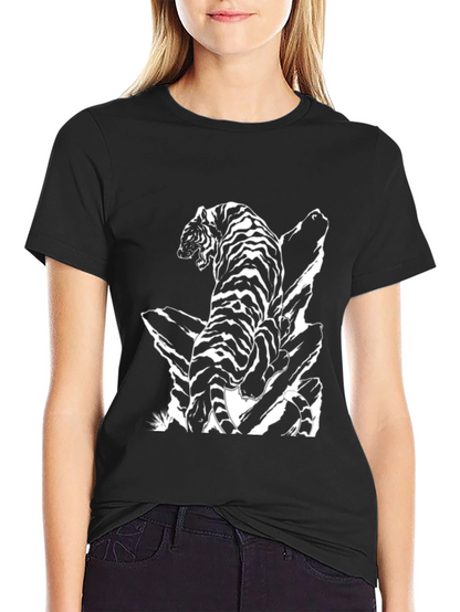 Striking Tiger Graphic Tee - Black