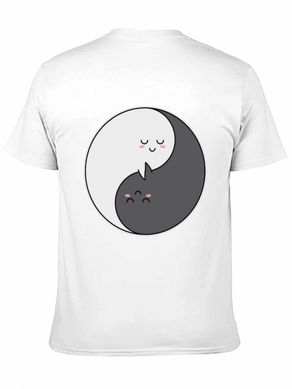 Yin Yang Cat Graphic T-Shirt