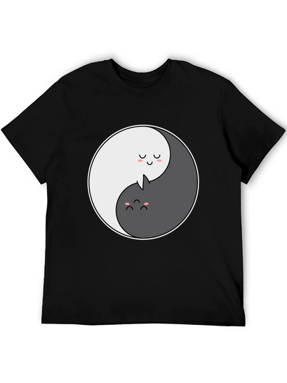 Yin Yang Cat Graphic T-Shirt