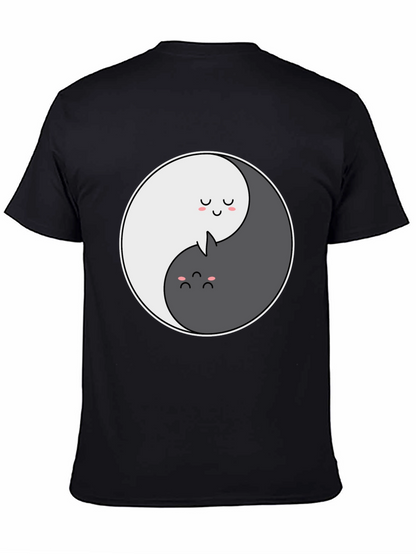 Yin Yang Cat Graphic T-Shirt