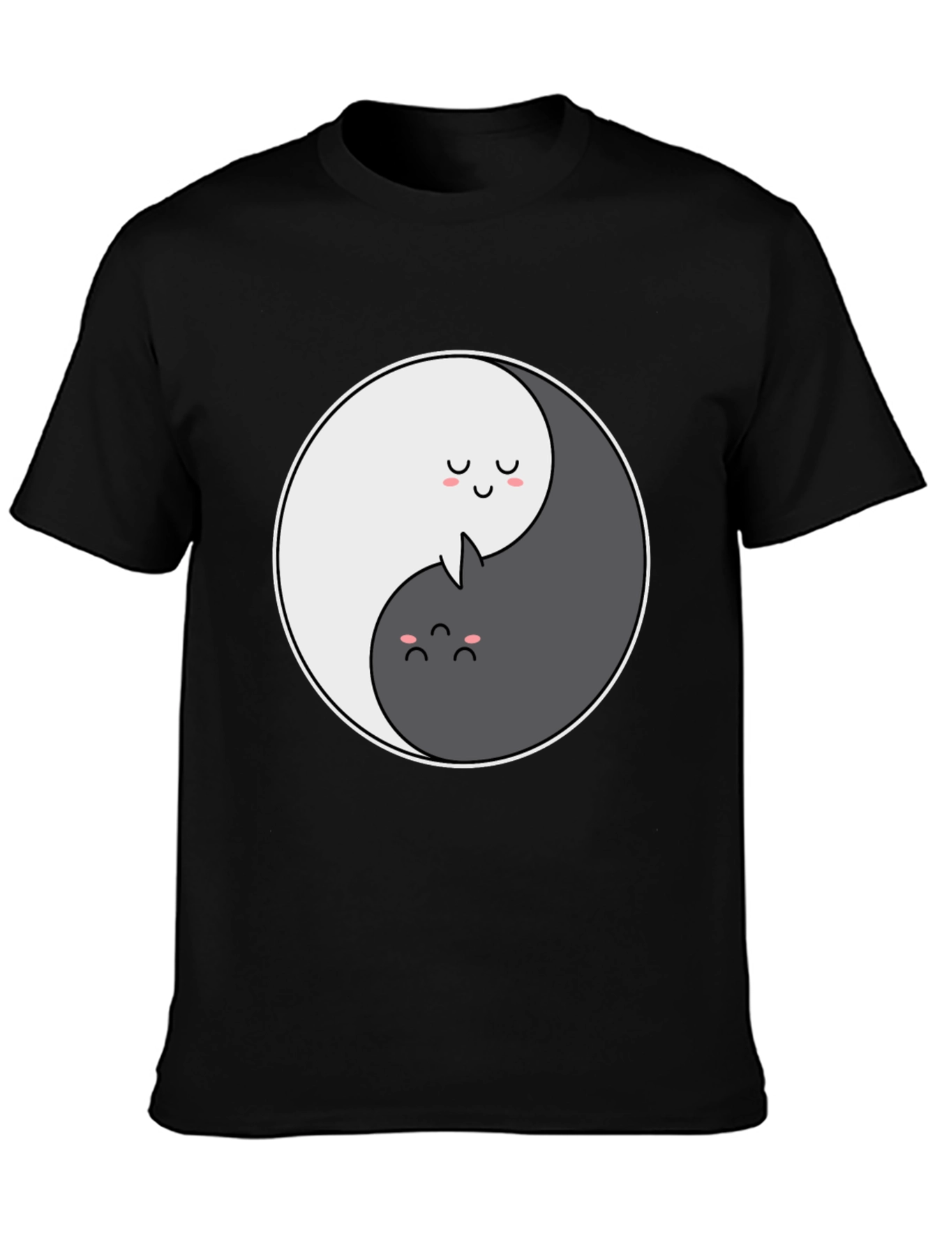Yin Yang Cat Graphic T-Shirt