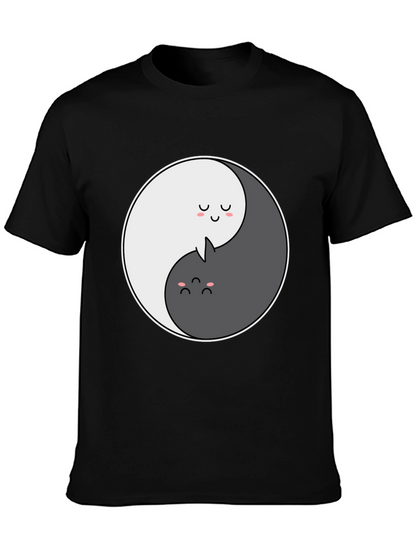 Yin Yang Cat Graphic T-Shirt