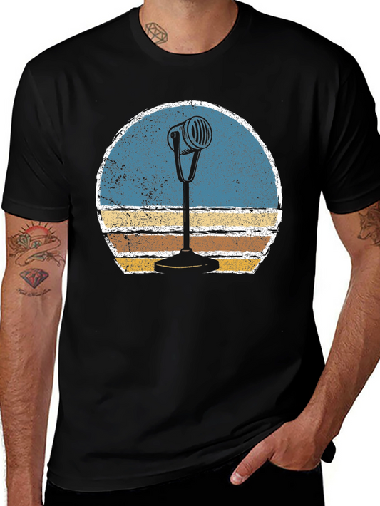 Vintage Microphone Graphic T-Shirt - Retro Style!