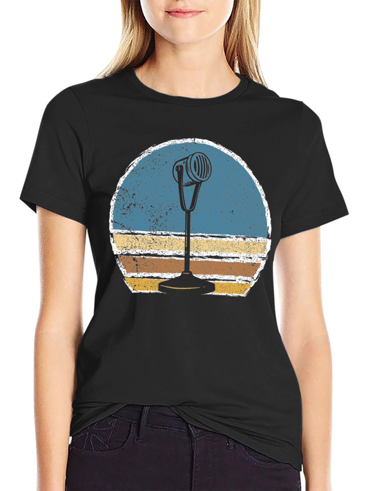 Vintage Microphone Graphic T-Shirt - Retro Style!