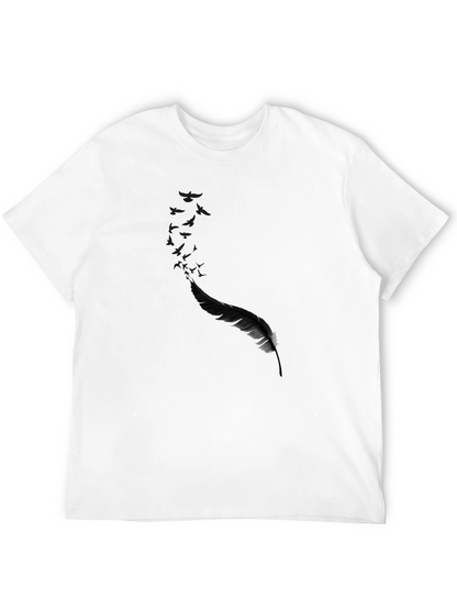 Black Feather Graphic Print Tee