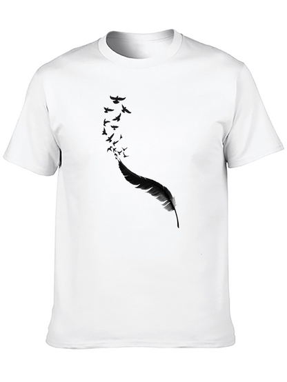 Black Feather Graphic Print Tee