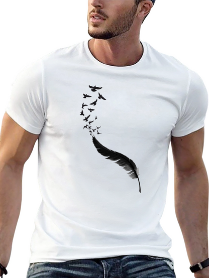 Black Feather Graphic Print Tee