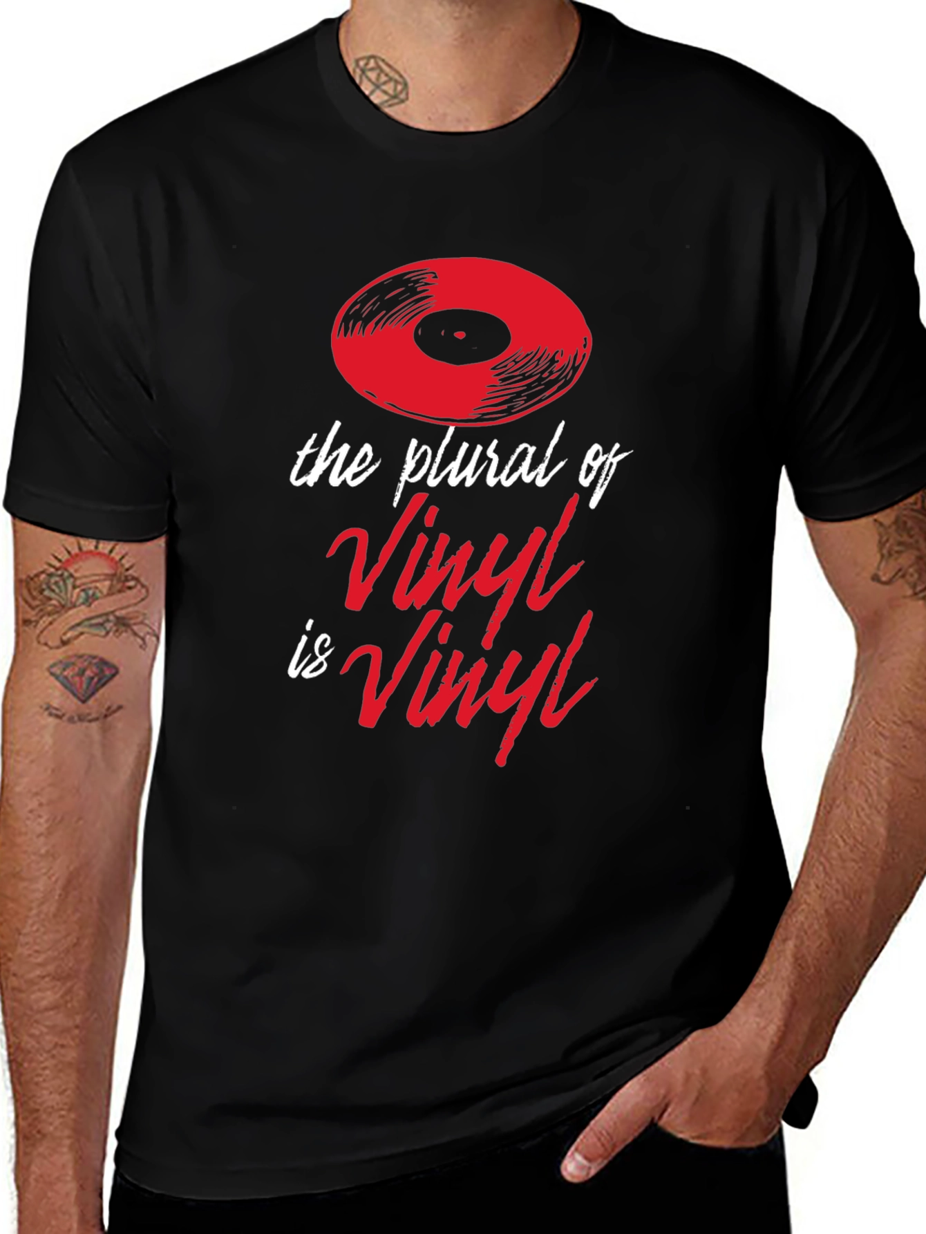 Vinyl Plural Graphic Tee - Music Lover T-Shirt