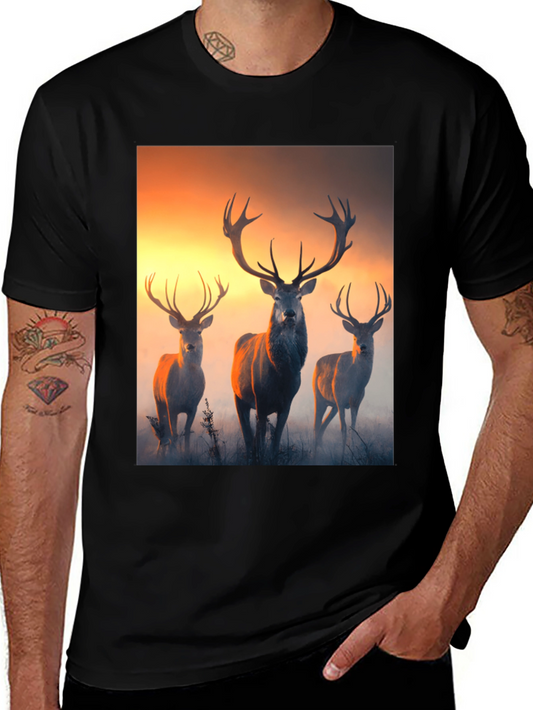 Stag Trio Graphic Tee - Wildlife Design