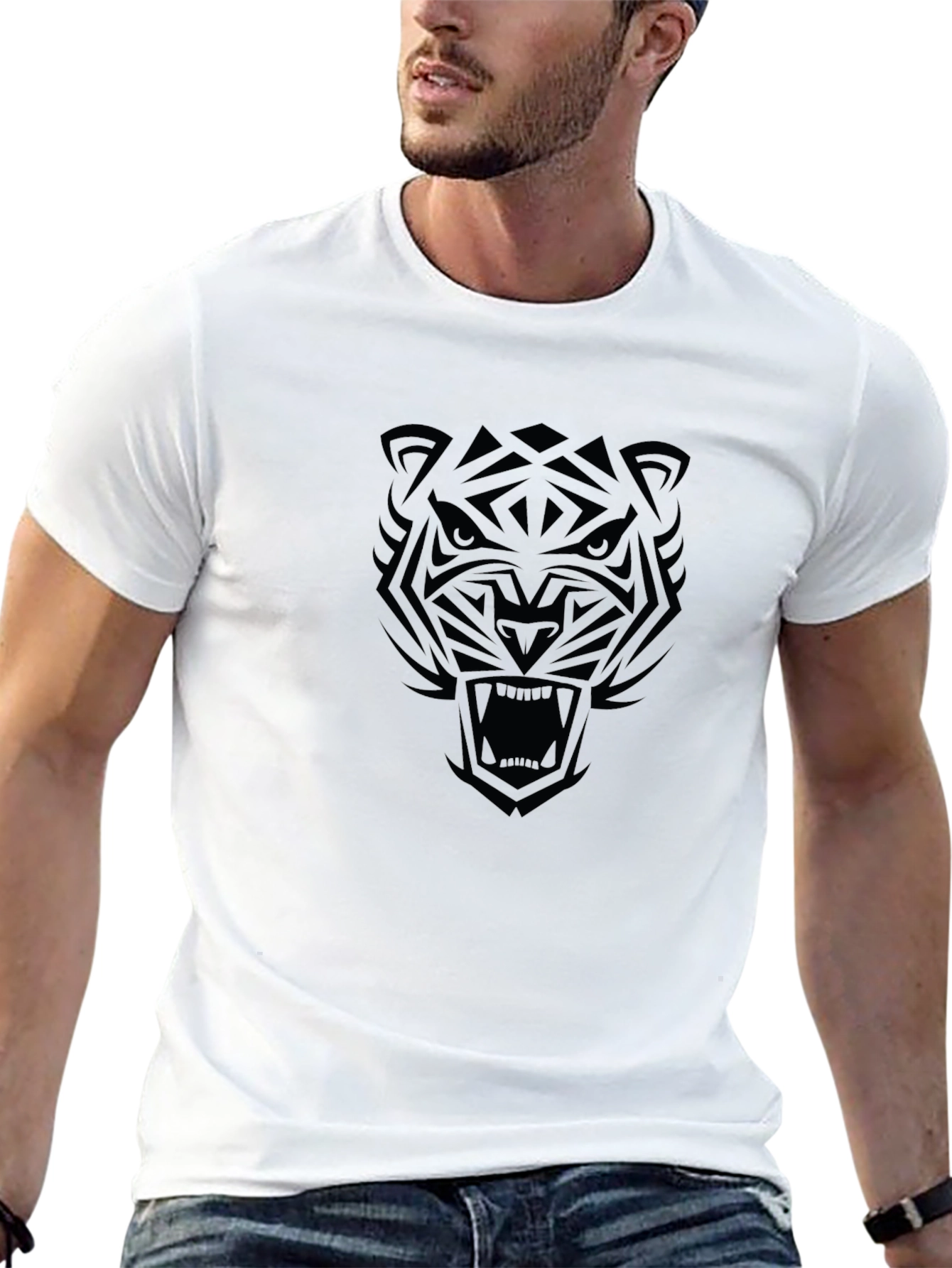 Black Tiger Graphic Tee - Stylish Mens T-Shirt