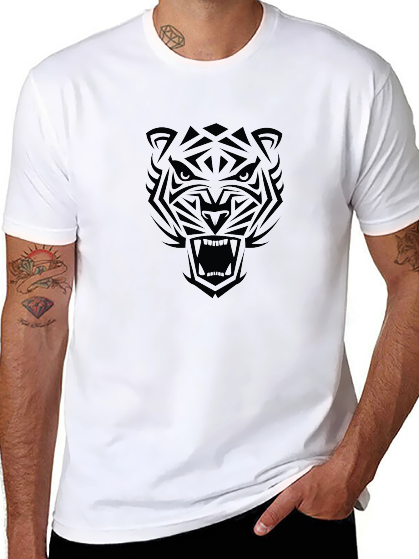 Black Tiger Graphic Tee - Stylish Mens T-Shirt