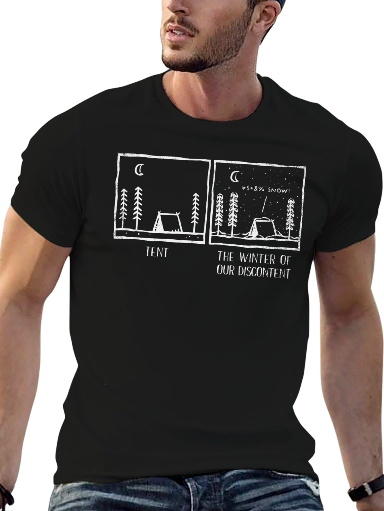 Winter Discontent Tent Graphic T-Shirt - Black