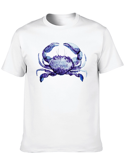 Blue Crab Graphic Black T-Shirt