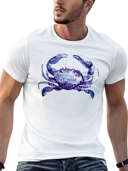 Blue Crab Graphic Black T-Shirt