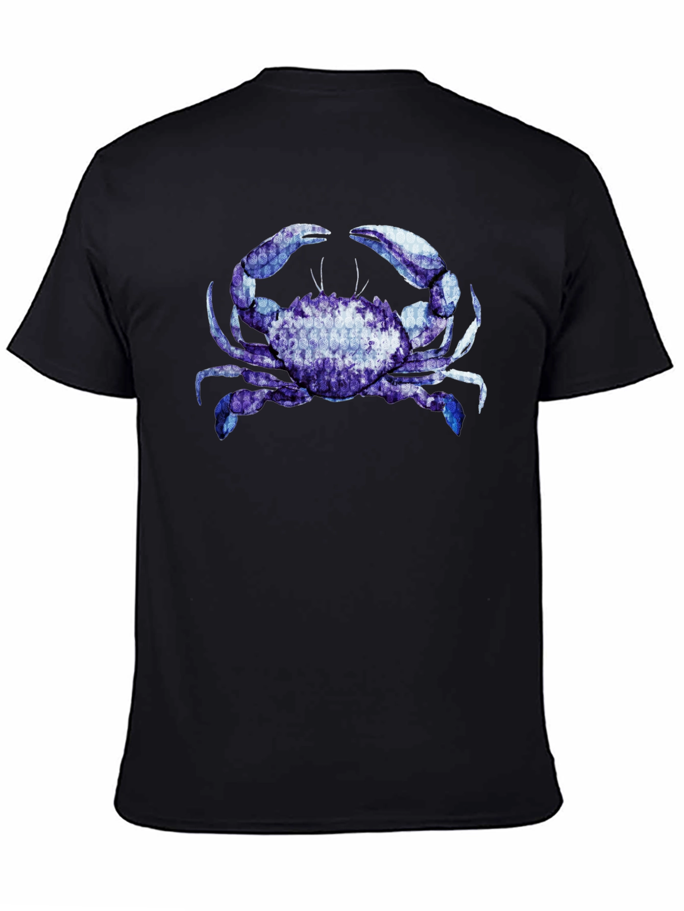 Blue Crab Graphic Black T-Shirt