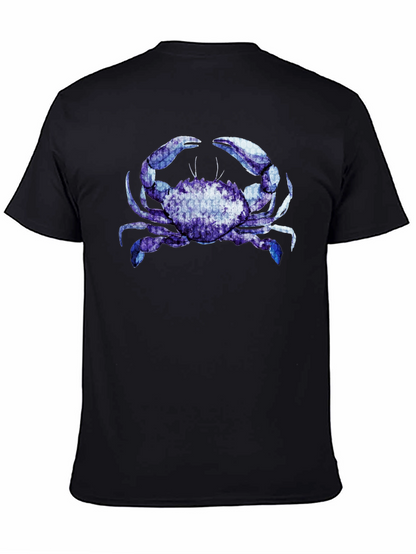 Blue Crab Graphic Black T-Shirt