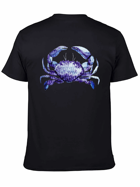 Blue Crab Graphic Black T-Shirt