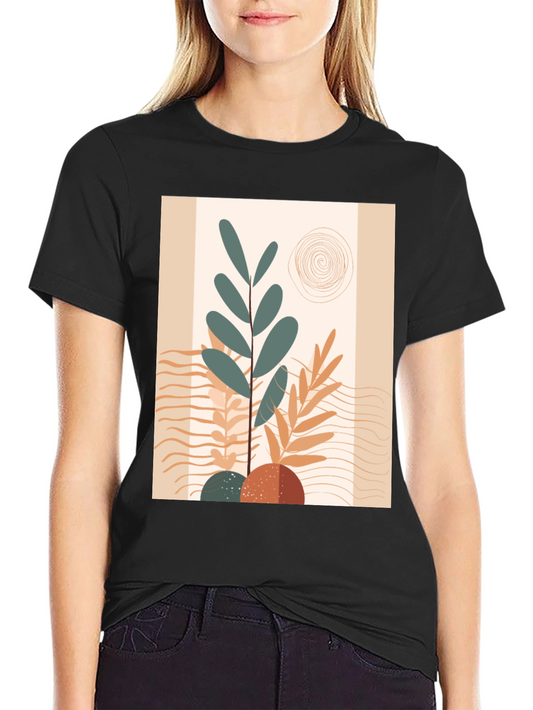Abstract Graphic Print Black Tee