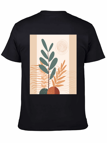 Abstract Graphic Print Black Tee