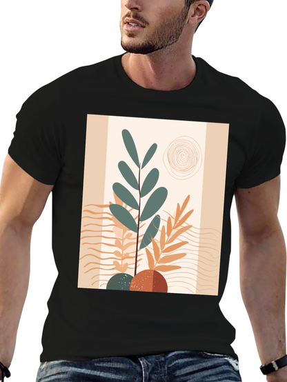 Abstract Graphic Print Black Tee