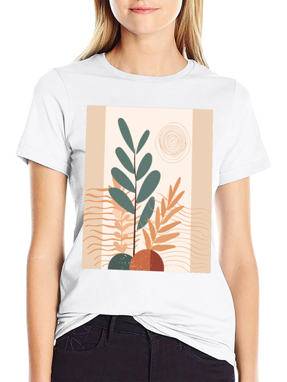 Abstract Graphic Print Black Tee
