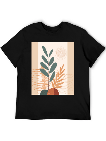 Abstract Graphic Print Black Tee