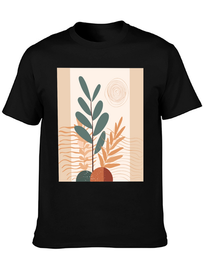 Abstract Graphic Print Black Tee