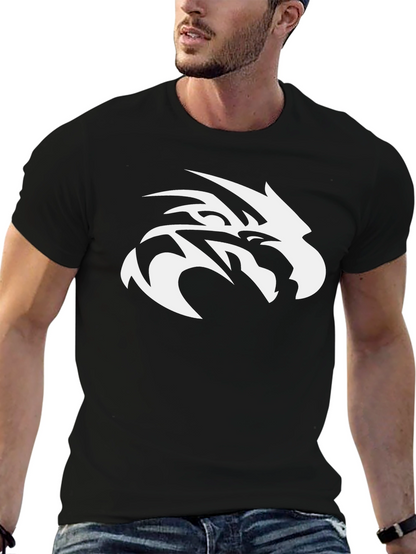 Black T-Shirt with White Eagle Head Graphic