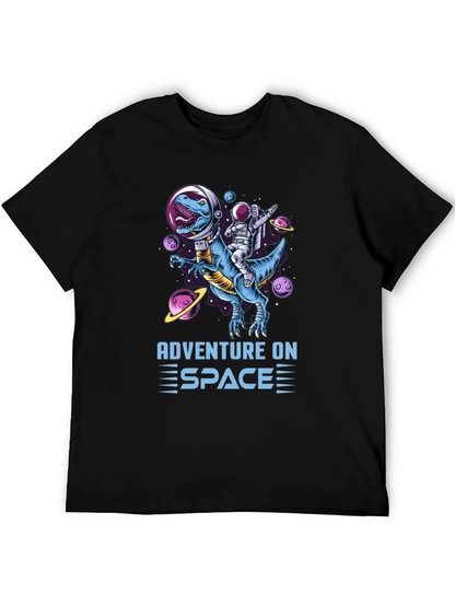 Adventure on Space T-Shirt: Dinosaur & Astronaut!