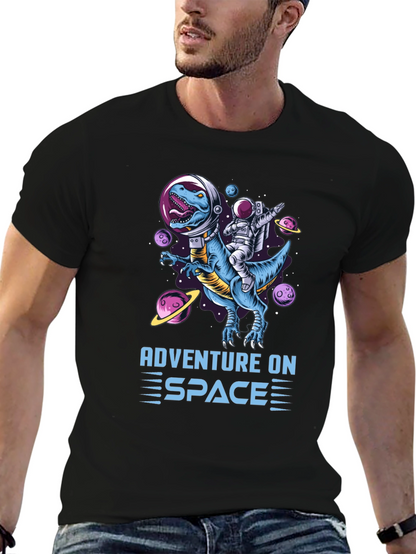 Adventure on Space T-Shirt: Dinosaur & Astronaut!