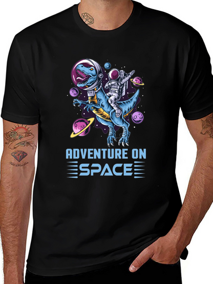 Adventure on Space T-Shirt: Dinosaur & Astronaut!