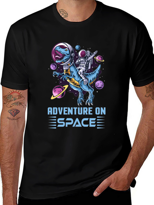 Adventure on Space T-Shirt: Dinosaur & Astronaut!