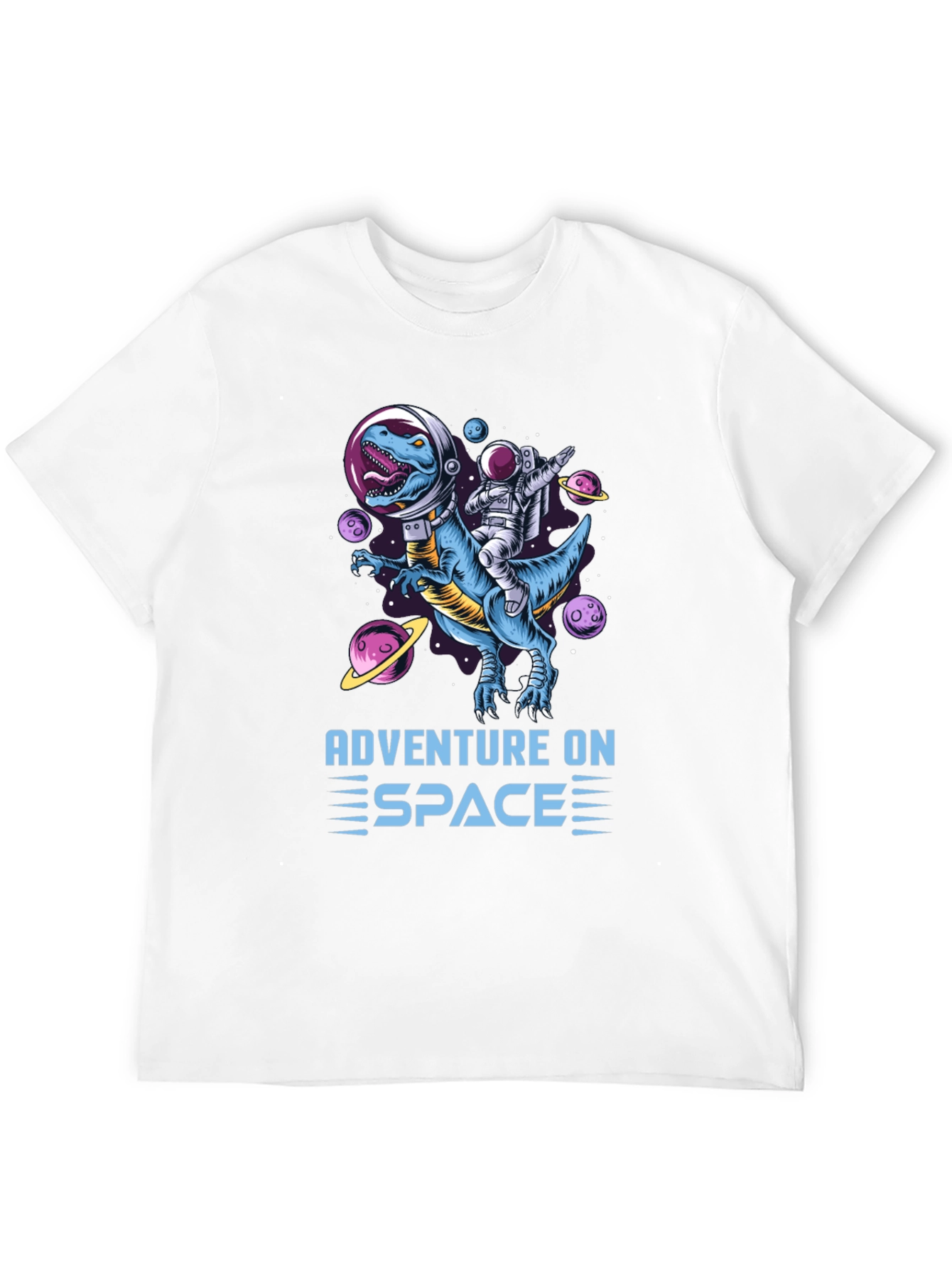 Adventure on Space T-Shirt: Dinosaur & Astronaut!