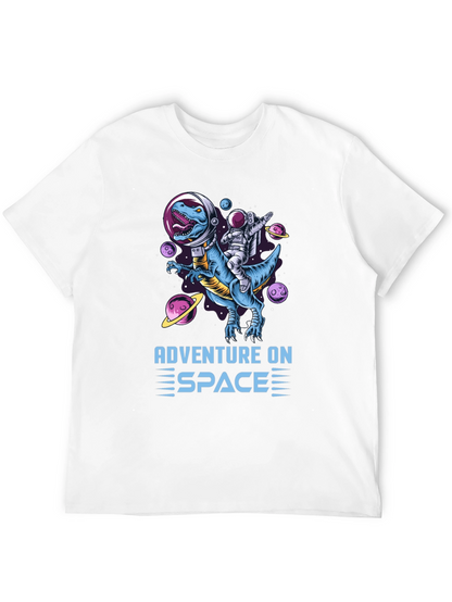 Adventure on Space T-Shirt: Dinosaur & Astronaut!