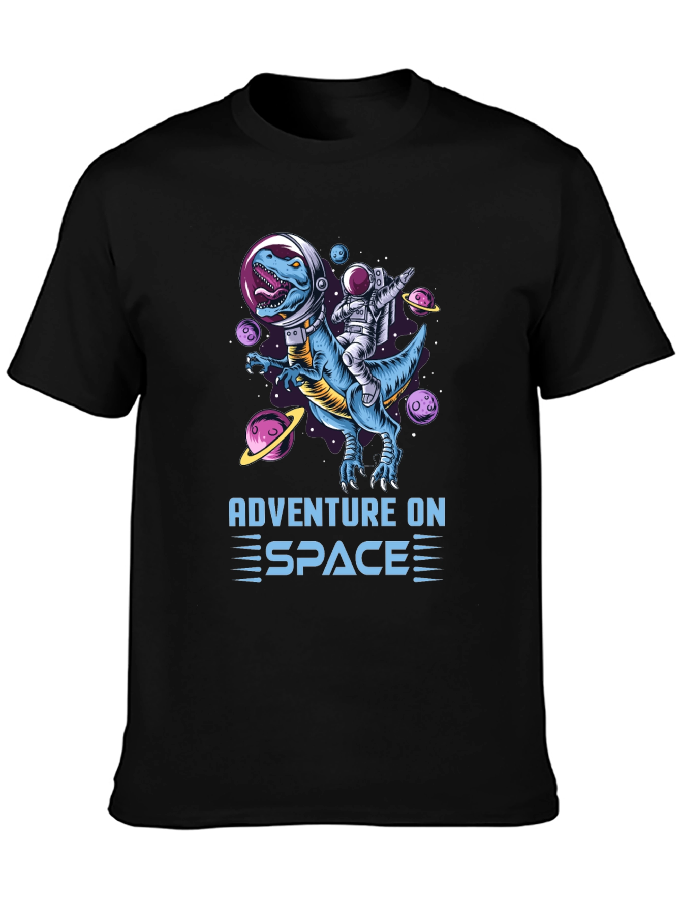 Adventure on Space T-Shirt: Dinosaur & Astronaut!
