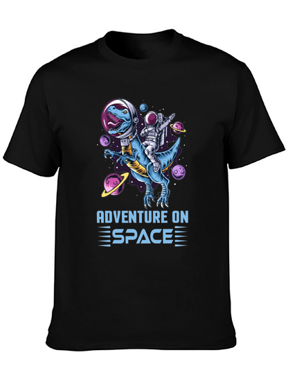 Adventure on Space T-Shirt: Dinosaur & Astronaut!
