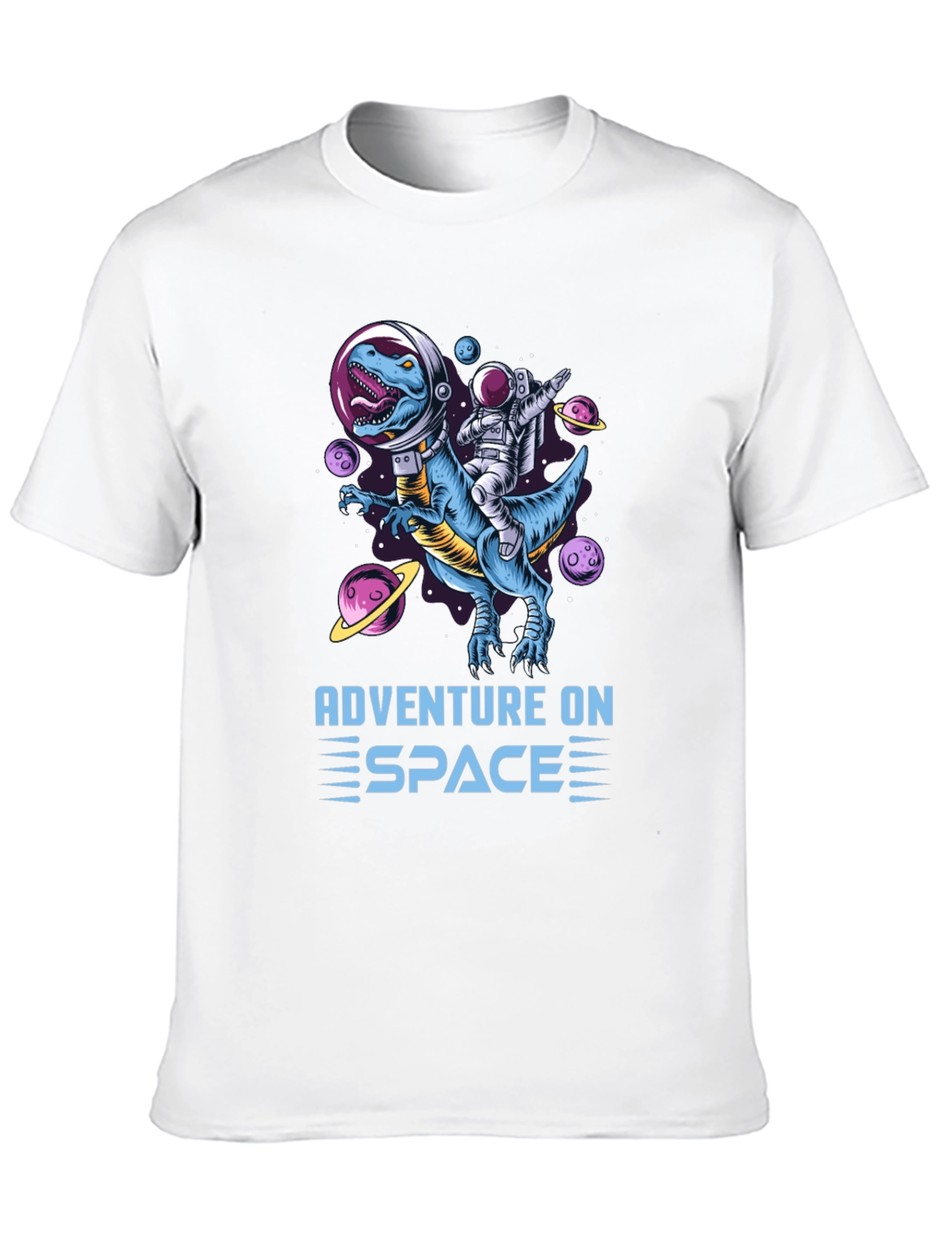 Adventure on Space T-Shirt: Dinosaur & Astronaut!