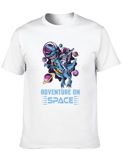 Adventure on Space T-Shirt: Dinosaur & Astronaut!