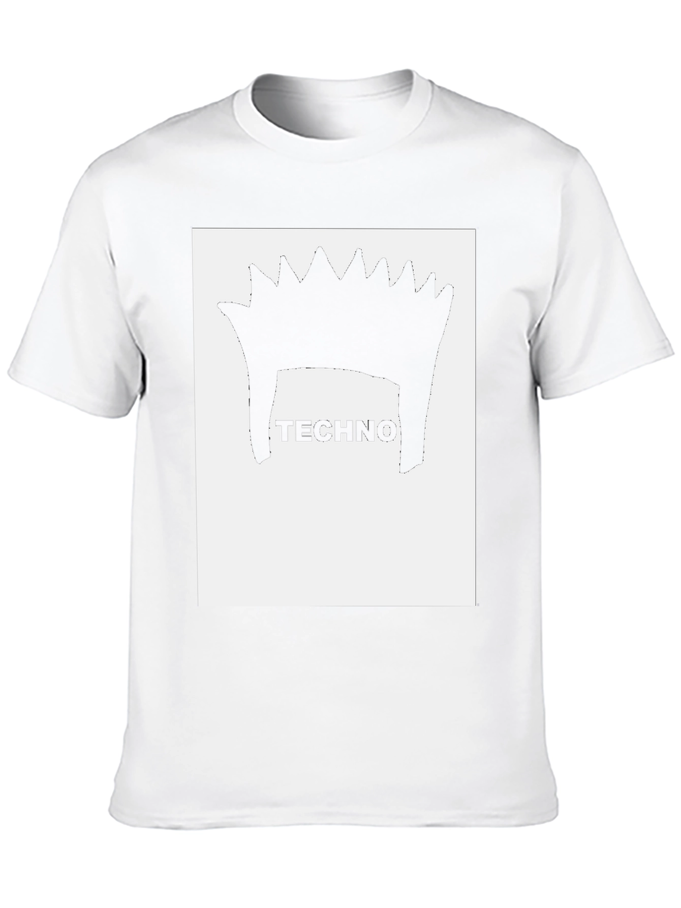 Techno Hair Graphic Tee - Black Cotton T-Shirt