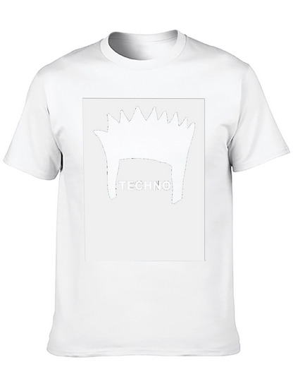 Techno Hair Graphic Tee - Black Cotton T-Shirt