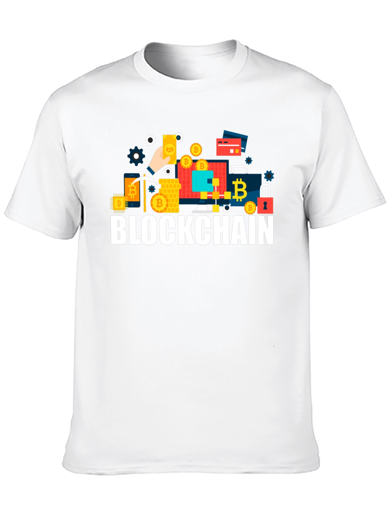 Blockchain Crypto T-Shirt - Black Crew Neck Tee