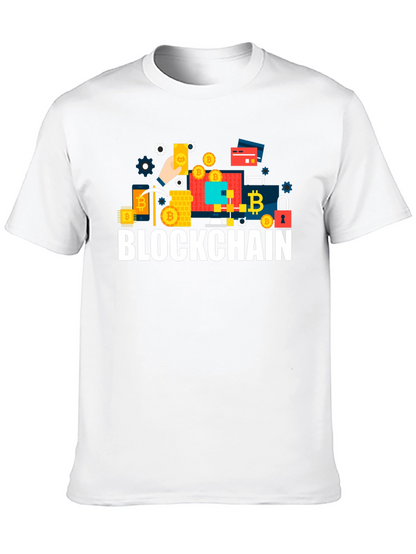 Blockchain Crypto T-Shirt - Black Crew Neck Tee