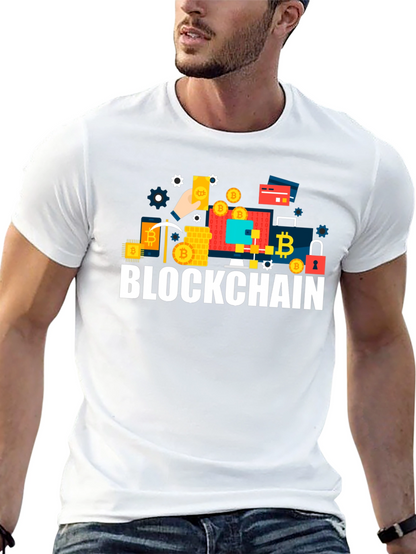 Blockchain Crypto T-Shirt - Black Crew Neck Tee