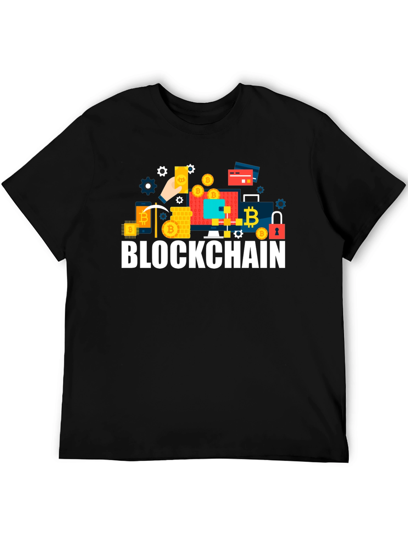 Blockchain Crypto T-Shirt - Black Crew Neck Tee