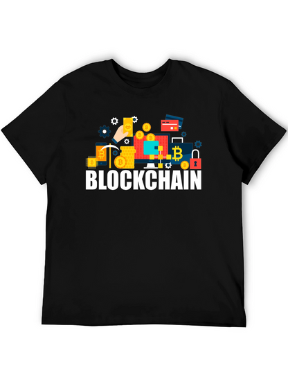 Blockchain Crypto T-Shirt - Black Crew Neck Tee