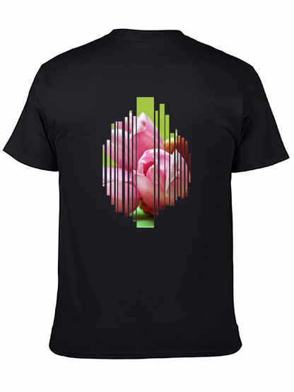 Black Floral Stripe Graphic Tee