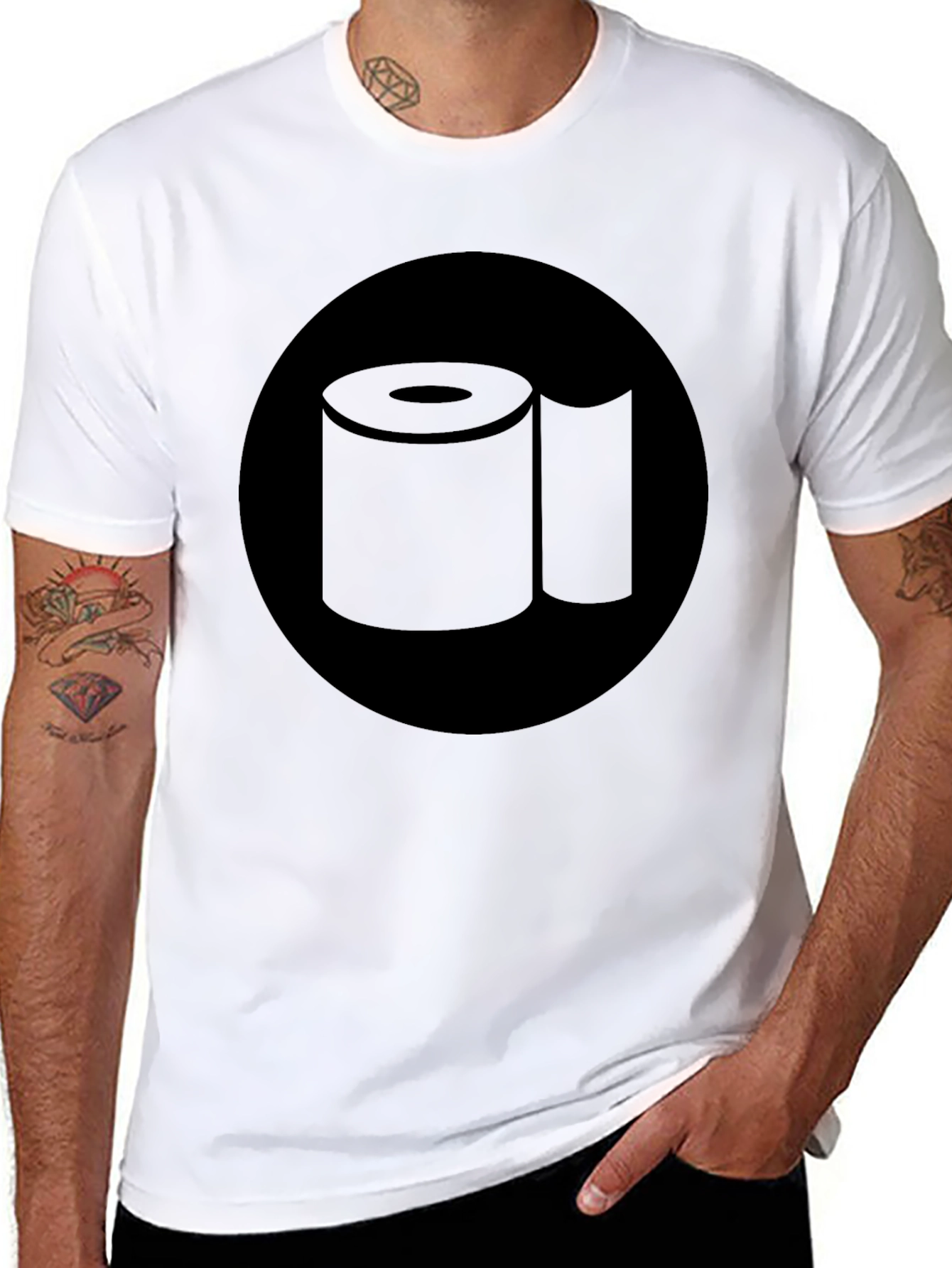 Toilet Paper Graphic Tee - Black